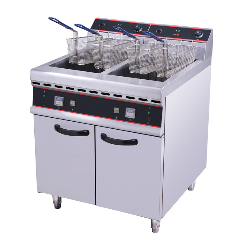 双缸四筛电脑版立式电炸炉带滤油车 商用单缸大容量 自动滤油炸锅