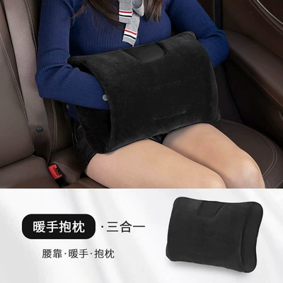 Plush One Pillow Multi-Purpose, Waist support - flannel-noble-black-three-in-one