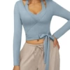 Gray lake blue-long sleeves + vest