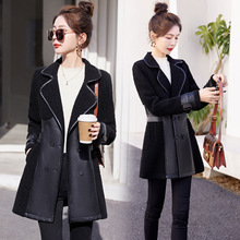 海宁羊羔毛皮毛一体外套女中长款冬季修身显瘦加厚加绒绵羊皮皮衣