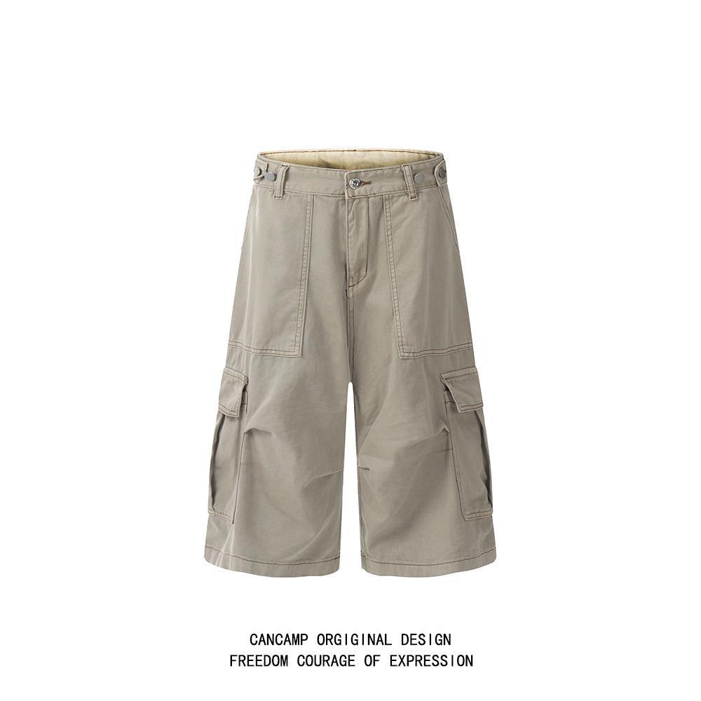 2026 New Summer Style American-Style Multi-Pocket Shorts, Men's Loose-Fitting High-End Wide-Leg Cargo Pants