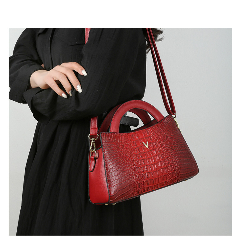 Elegant Style Square Shape Women's Pu Leather Solid Color Elegant Square Zipper Bag Sets