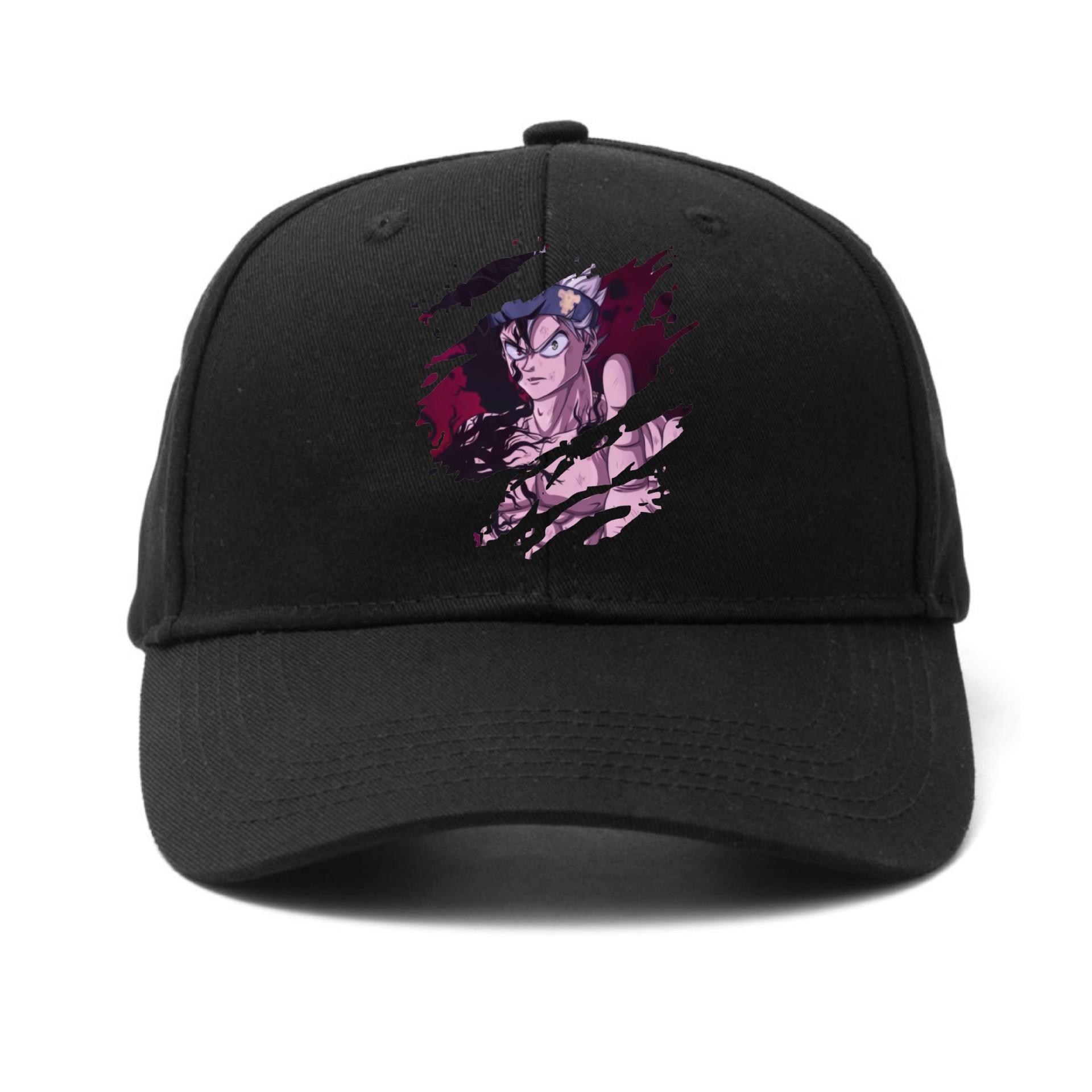 Gorra de béisbol de comercio exterior Anime Gorra de béisbol de trébol de cuatro hojas negra Gorra de visera casual Gorra de béisbol de mezclilla