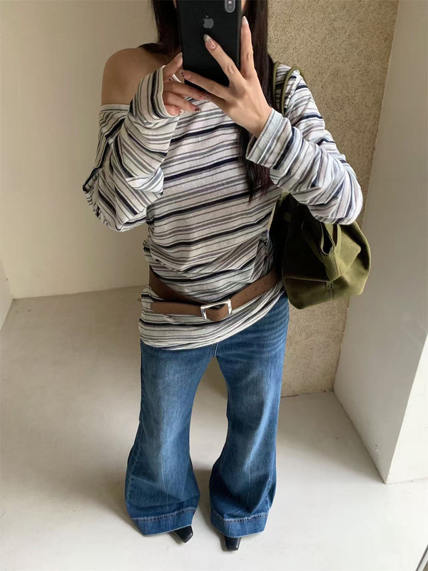 誉一新款2025秋季美式高街微牛仔裤女小个子宽松休闲长裤女C75500|undefined
