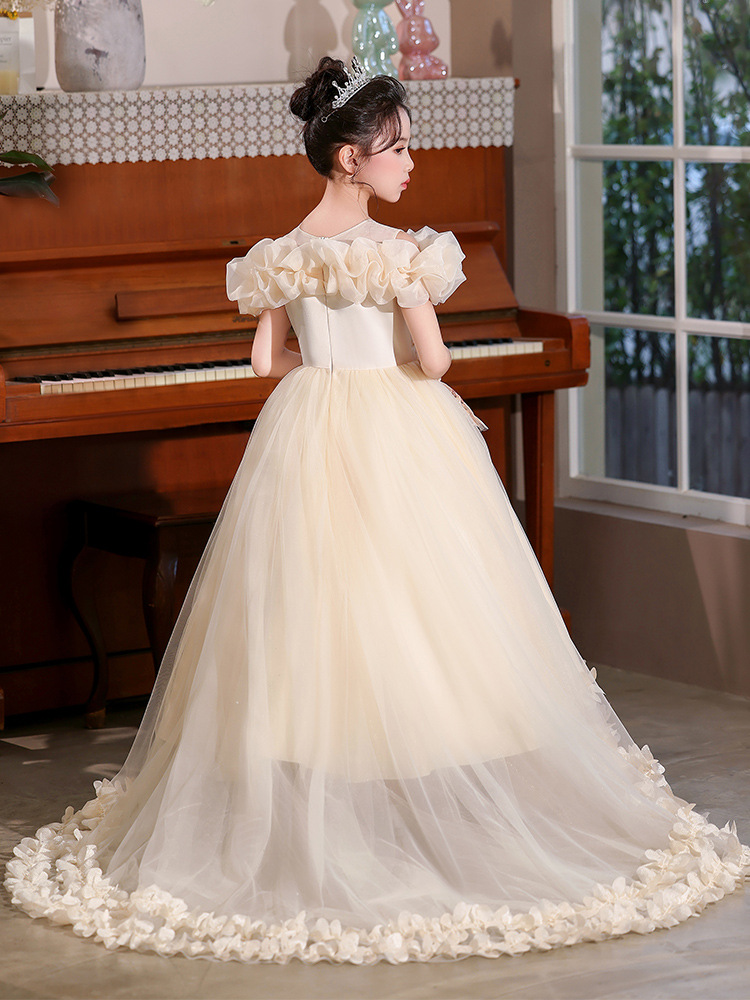 Vestidos para niños 2025 nuevo estilo estilo occidental niña niña hinchada niña piano performance traje niña trapear el piso vestido de princesa