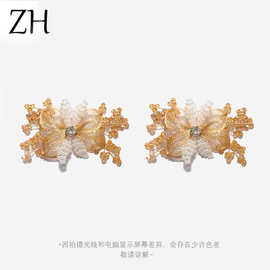 新款diy重工铁丝编制网水钻女鞋鞋花婚庆晚宴装饰扣服装辅料配件