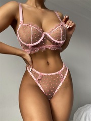 Cross-border sourcing, European and American foreign trade best-selling sexy lingerie, lace women's undergarments, two-piece set wholesale and dropshipping