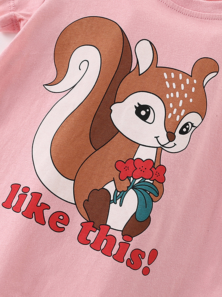 Malwee niñas de manga corta de verano nuevo estilo europeo y americano camiseta de niños de media edad, niñas de cuello redondo ropa infantil