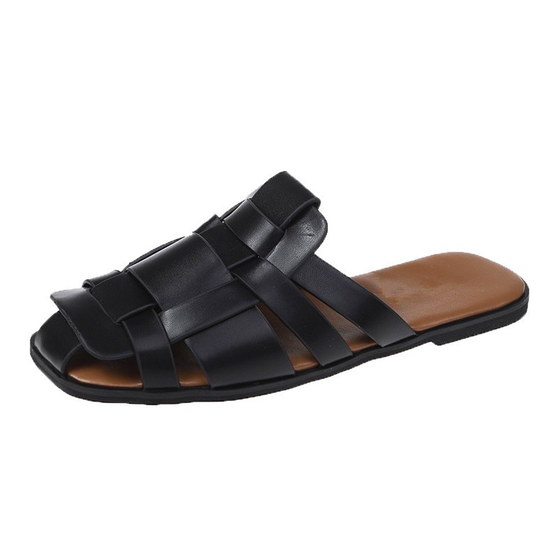 Women Slippers Sandals Indoor Travel Leather Synthetic Non-Slip Slides_voghion.com