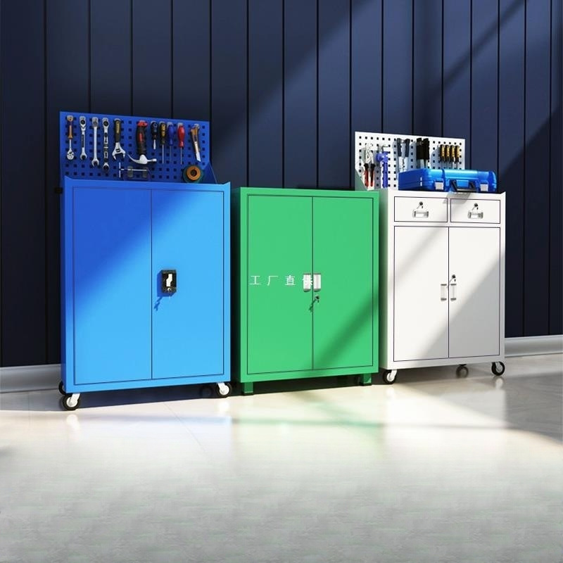 重型工具铁皮柜工厂车间工具箱五金收纳储物柜抽屉带轮移动工具柜