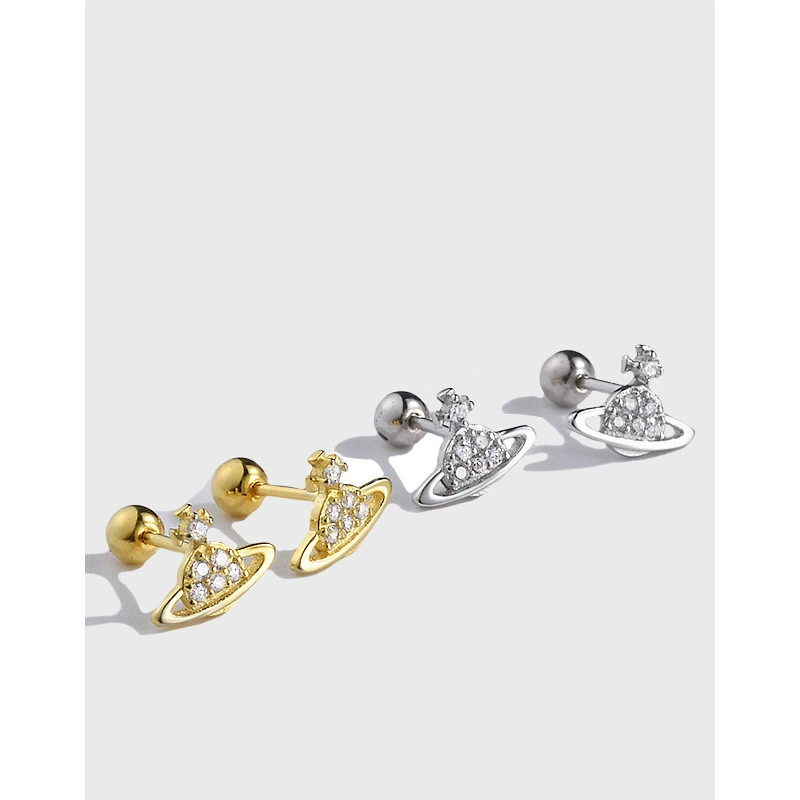 Zirconium, fashionable constructor for sleep, earrings, silver 925 sample, simple and elegant design