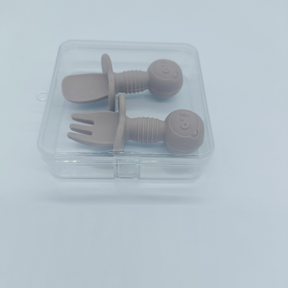 儿童硅胶勺子children use silicone spoon and fork sets