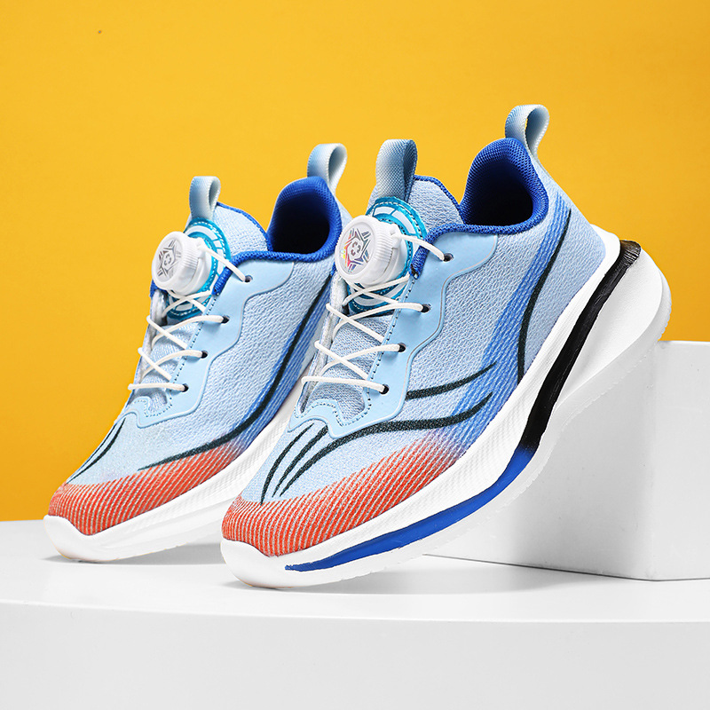 Red Rabbit Kids Sports Zapatos de malla zapatos giratorios botones zapatos de carreras profesionales ligeros de suela suave