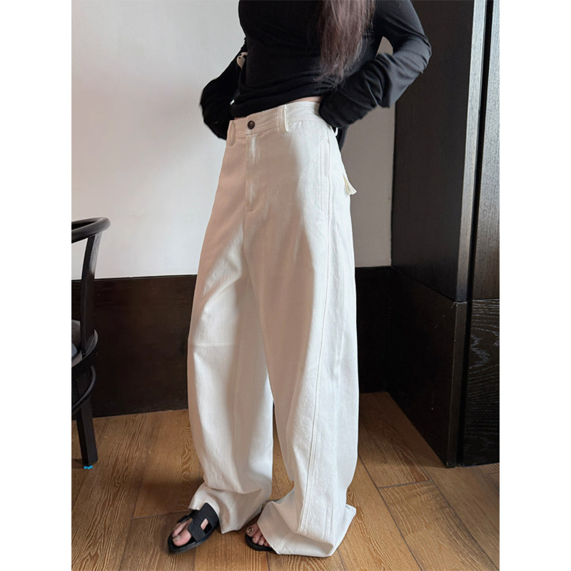Here Yaya Shop Recommends Fashionable High-Quality Tencel Loose-Fitting Work Pants That Make Your Legs Look Straight # 4888Y