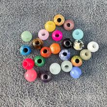 天然石10mm大孔4m m圆珠散珠子手链项链手工diy半成品串珠批发