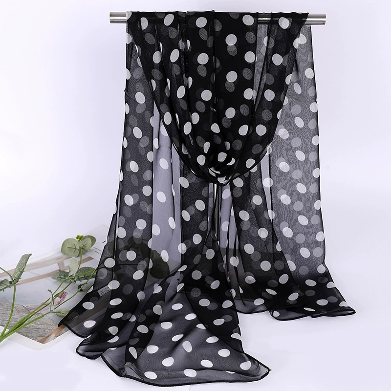 Gradient chiffon long scarf, soft drape stole, 180×70 cm, lightweight