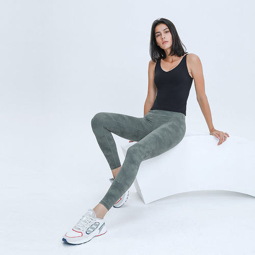 Spring and summer new product V-neck long yoga vest for women U-shaped beautiful back skin-friendly naked feeling slim slimming yoga clothes