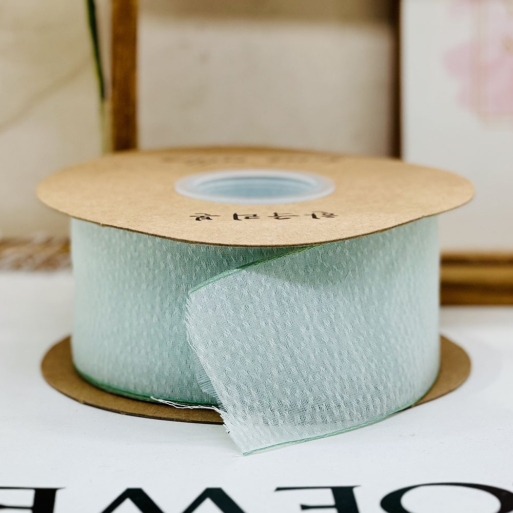 Color claro de alto nivel Jacquard nieve hilo decoración nieve hilo cinta cinta de seda regalo de embalaje floral cinta de cabello