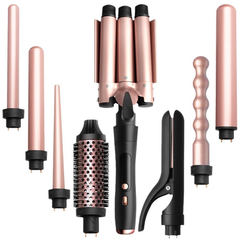 クロスボーダー多頭ヘアアイロン 8 イン 1 ヘッド交換ヘアアイロンセット取り外し可能な複合マルチチューブストレートヘアアイロン|undefined