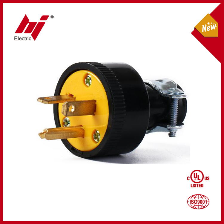 PVC聚氯乙烯抗摔接线插头公母美国电源插头南美三极6-20P直板插头