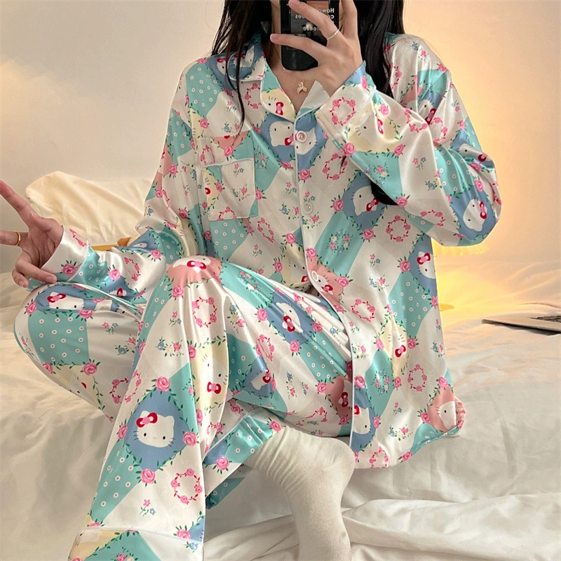 Silk Summer Pajama Set for Kids (Elementary), Lightweight Breathable, Sizes M–2XL