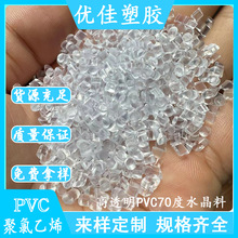 高透明PVC水晶料 透明PVC70度80度90度100度110度环保PVC透明颗粒
