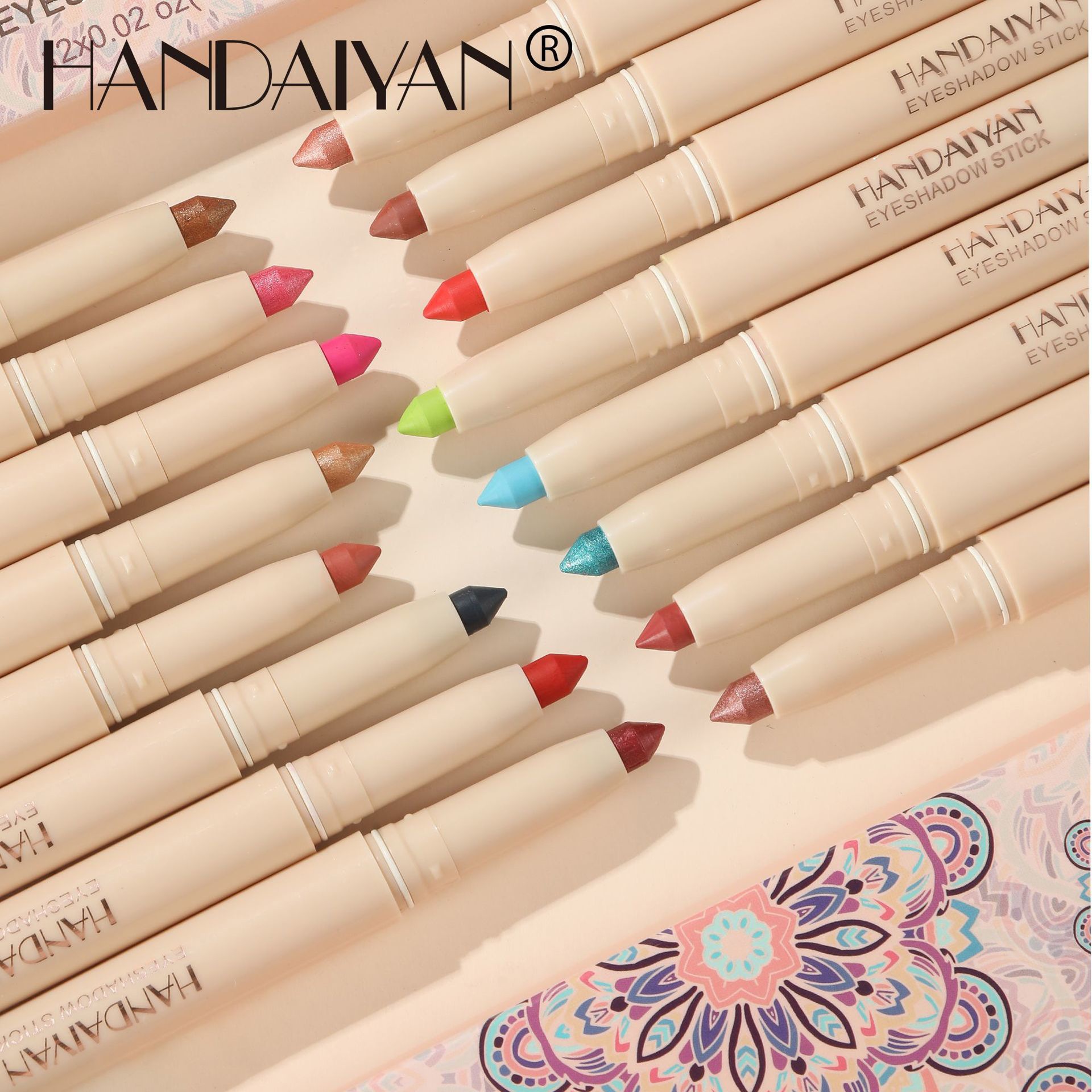Handaiyan venta transfronteriza caliente, Han Qiang, club nocturno de maquillaje, lápiz de sombra de ojos de seda de seda de doble propósito, barra de lápiz de delineador de ojos cortable image 3
