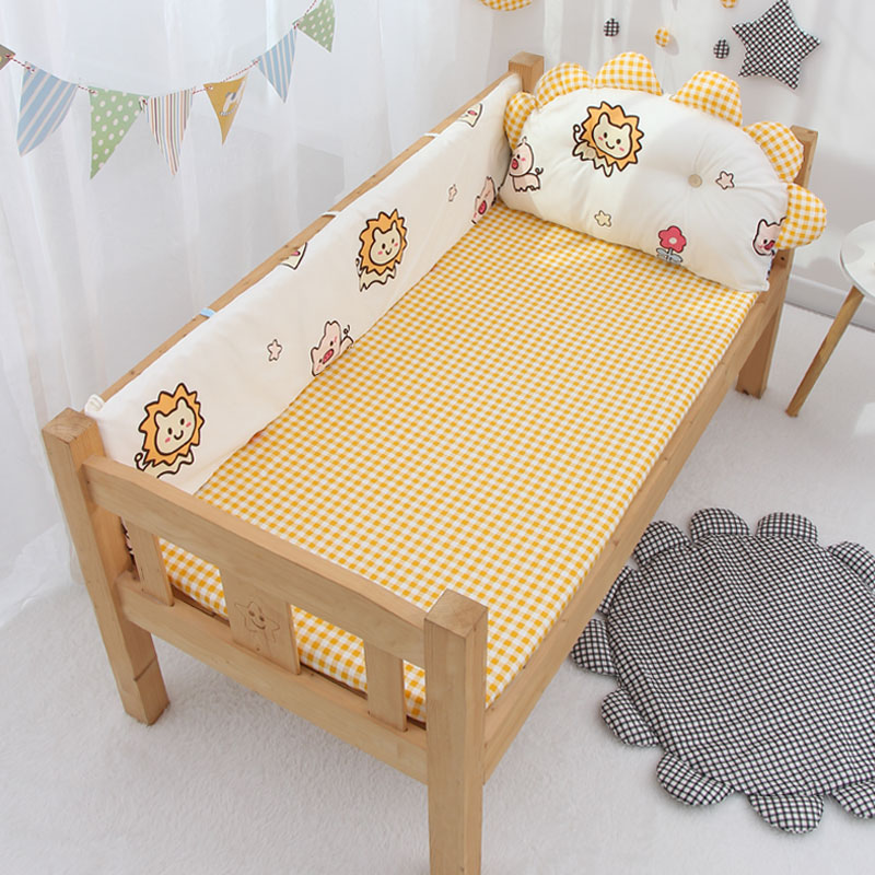 Baby Stitching Bed Anti-collision Two-sided Bed Wall Pure Cotton Anti-fall Bedding Kit Baby Blinding Fabric Protective Fence Soft Bag