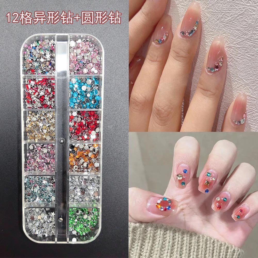 Accesorios para uñas Mini diamantes para uñas Diamantes planos de forma especial Blanco rosa champán Accesorios para uñas súper brillantes