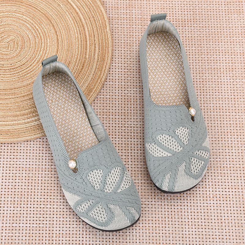 Mom's Soft-Soled Summer Flat Non-Slip Breathable Slip-On Casual 2026 Beijing Cloth Shoes for Middle-Aged and Elderly Women, Comfortable Men's Shoes