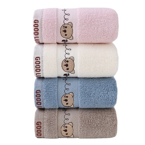 Cotton Baby Towels Manufacturer Wholesale Cartoon Cute Kindergarten Children Baby Face Towels Embroidered Pure Cotton Small Face Towels