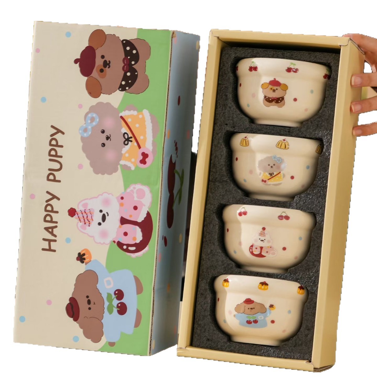 Personalidad creativa de regalos para perros, bolos de cerámica, cajas de regalo de alto valor, platos de uso diario, regalos de cumpleaños