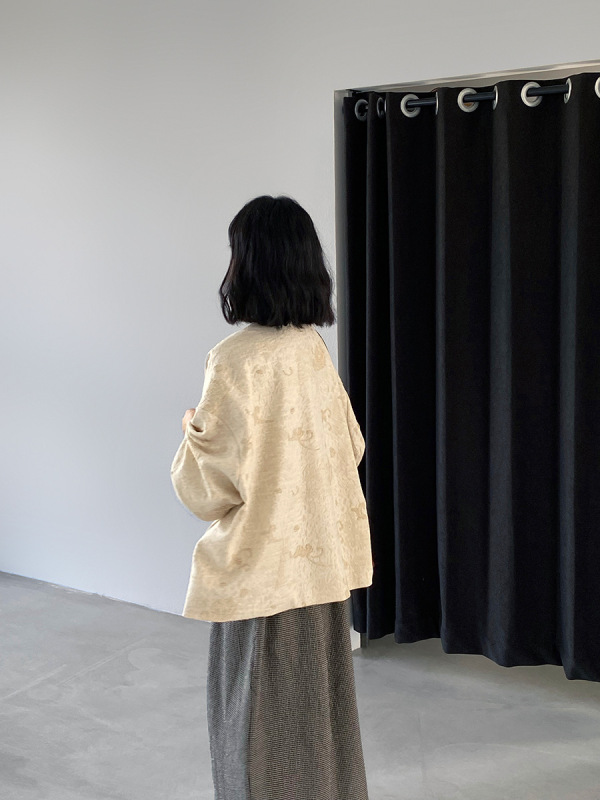 江左 山茶花国风重工提花新中式外套女秋新款高级感禅意上衣 1622|undefined