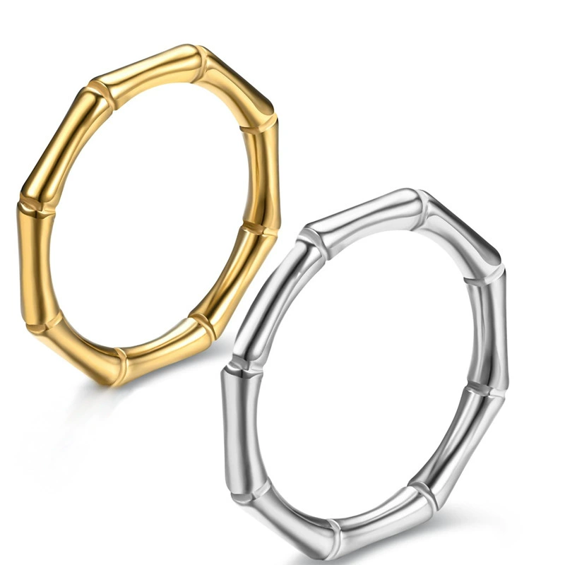 Японское и корейское кольцо из бамбукового сустава из нержавеющей стали с указательным пальцем женский индивидуальный темперамент простой популярный 18-каратный Золотой костяной сустав титановое стальное кольцо оптом