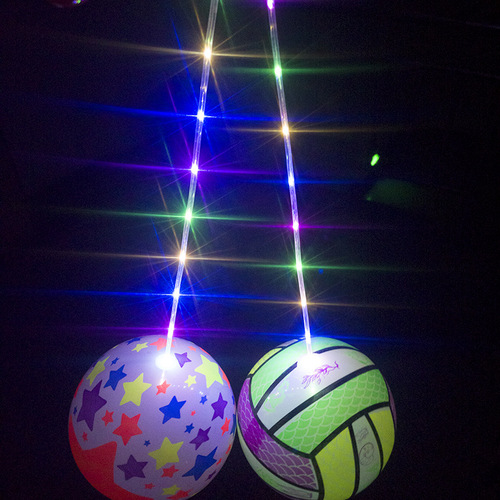 Large luminous fitness swing ball, children's inflatable toy bouncy ball, flashing portable wave ball, hot sale at street stalls