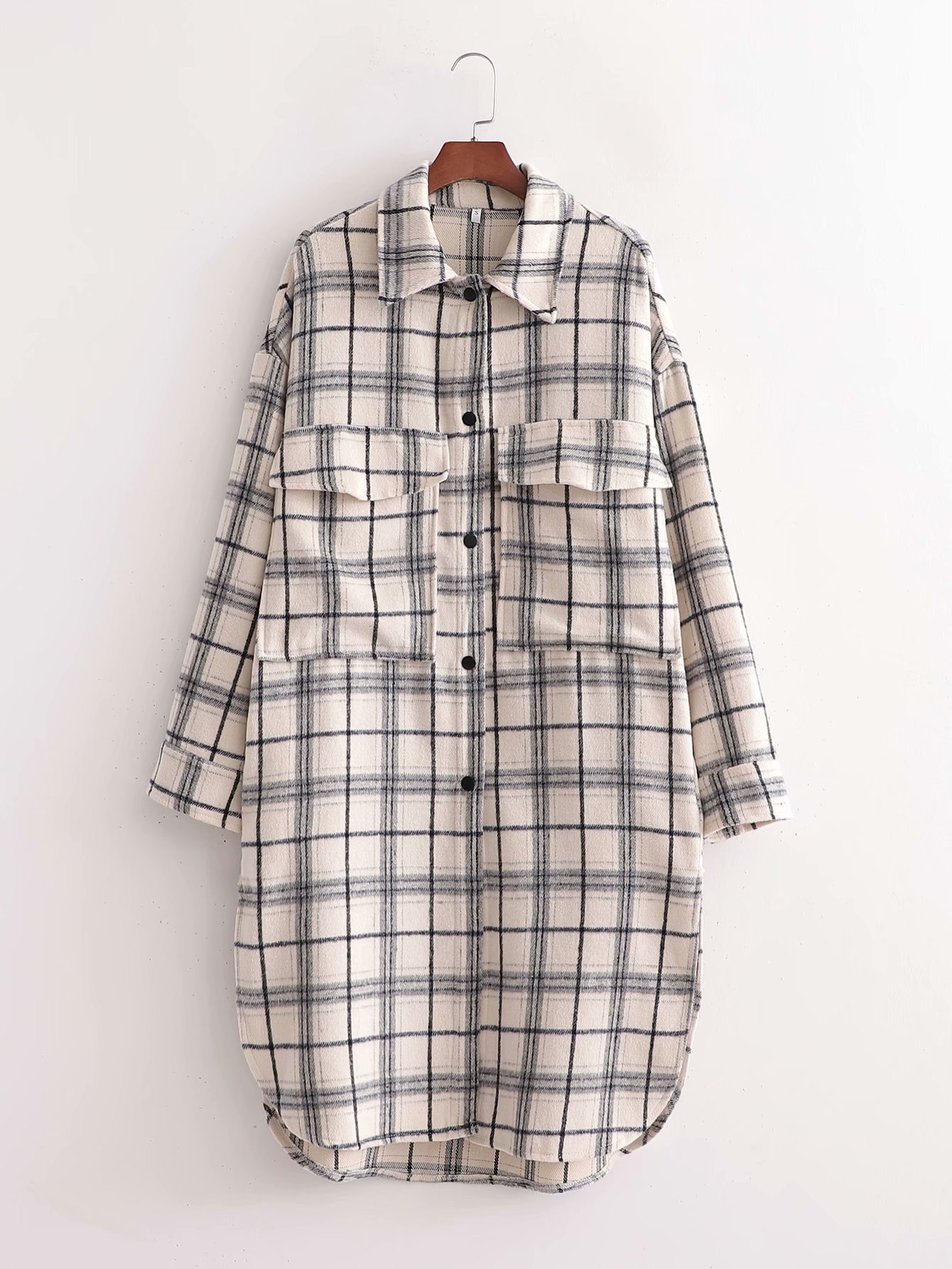 plaid double pocket shirt jacket  NSAM27529