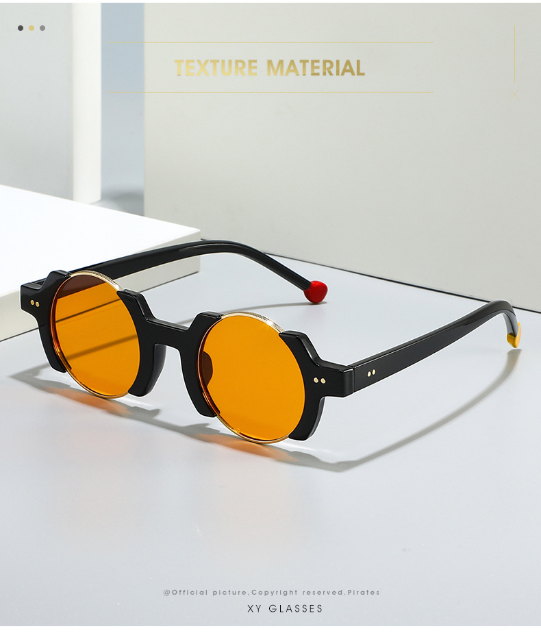 65g Weight Full Frame Glasses Structure Sunglasses Classification PC, UV400 Protection Lens Material Round Frame Glasses Style Outdoor, Travel Occasion Solid Color Pattern All Seasons Season Unisex Gender Hip-Hop, Streetwear Style Grey, Black Color Hip-Hop Streetwear Solid Color PC UV400 Protection Round Frame Full Frame Women's Sunglasses 1