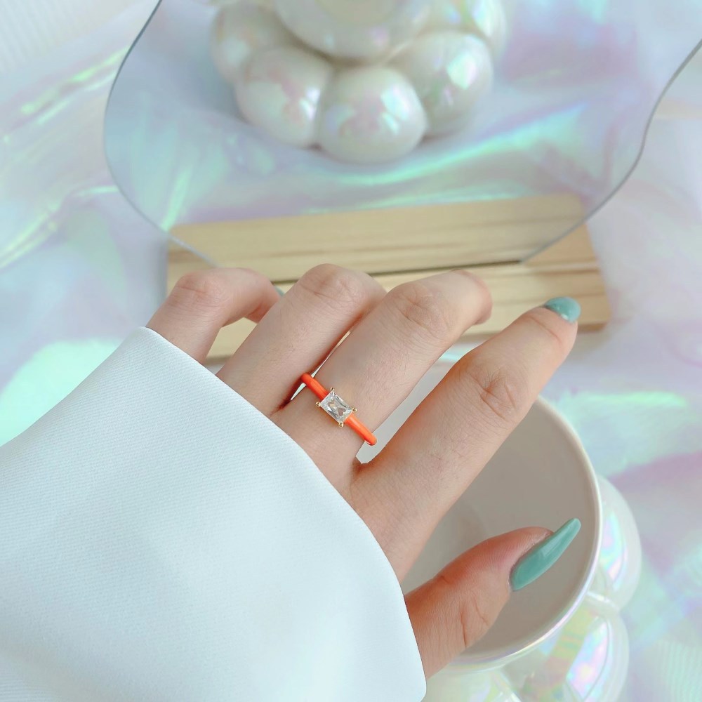 Fashion Geometric Sterling Silver Plating Zircon Open Ring 1 Piece