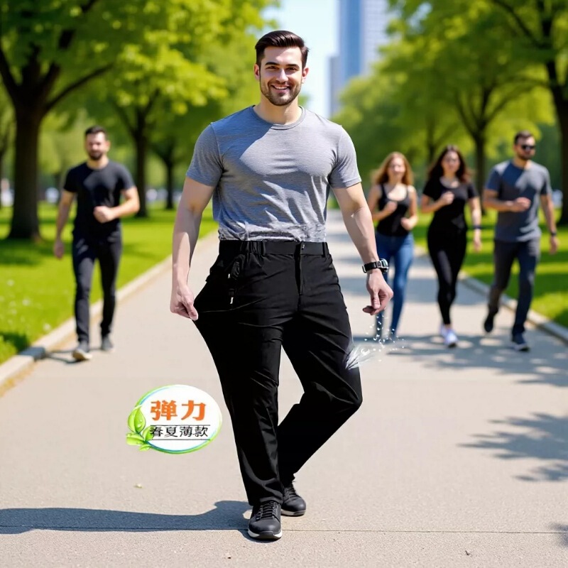 Cross-border new stretch sports pants men's casual outdoor light size spring and summer pants a generation of hair