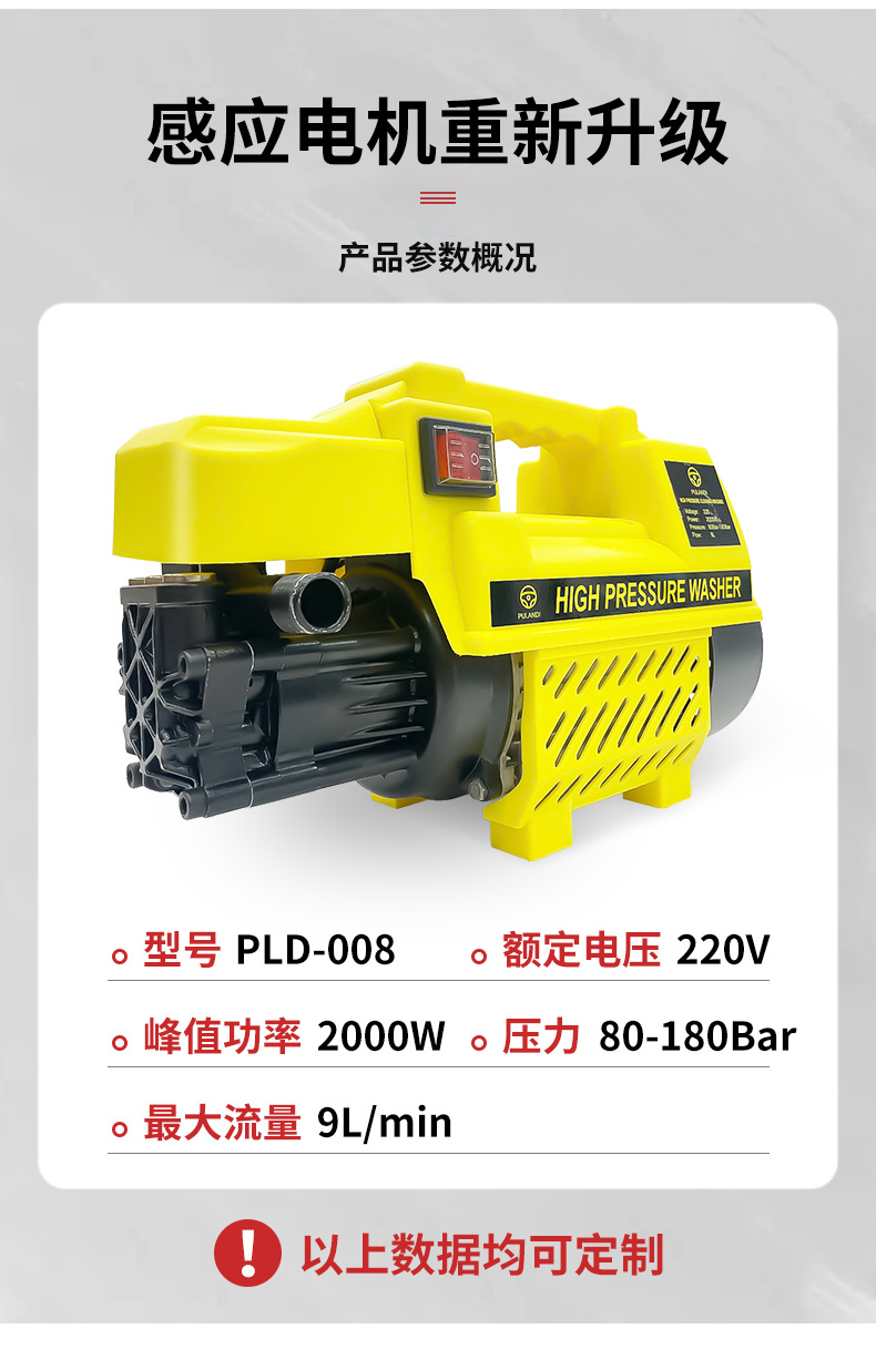 Car Washing Machine Household 220V High-Pressure Water Gun High-Power Portable High-Pressure Cleaning Machine Car Washing Artifact Manufacturer Direct Sales
