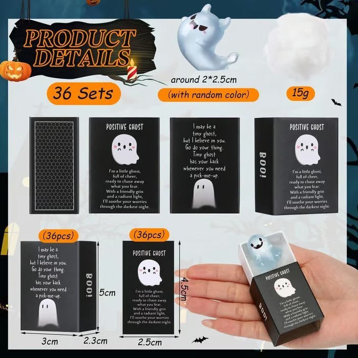 夜光幽灵模型 Glow in the Dark Mini Ghost Figures with Box|undefined