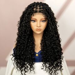 対外貿易クロスボーダー欧米アフリカかつら女性全レース散尾長巻き汚いお下げFashion hair化繊頭カバー