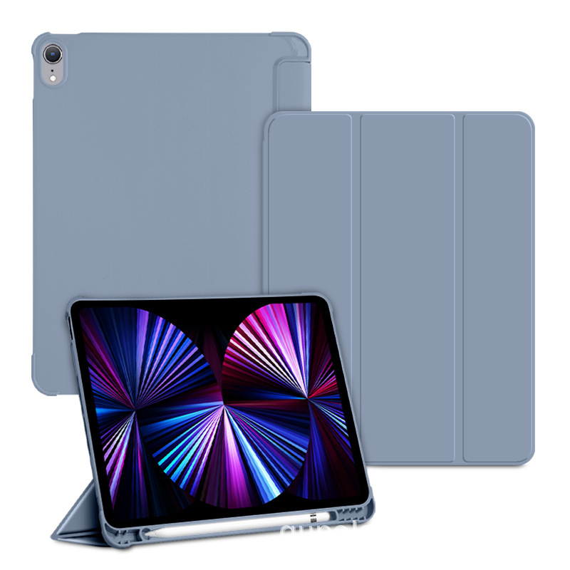 Ipad保護カバーpro10.5ペン付き溝10.2磁気吸引air 5皮カバーmini6三つ折りtpuソフトケース|undefined