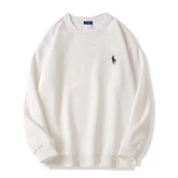 Autumn and winter cross-border crew neck sweatshirt with pony logo, long-sleeved imitation cotton pullover for men and women, sweatshirt with war horse embroidery