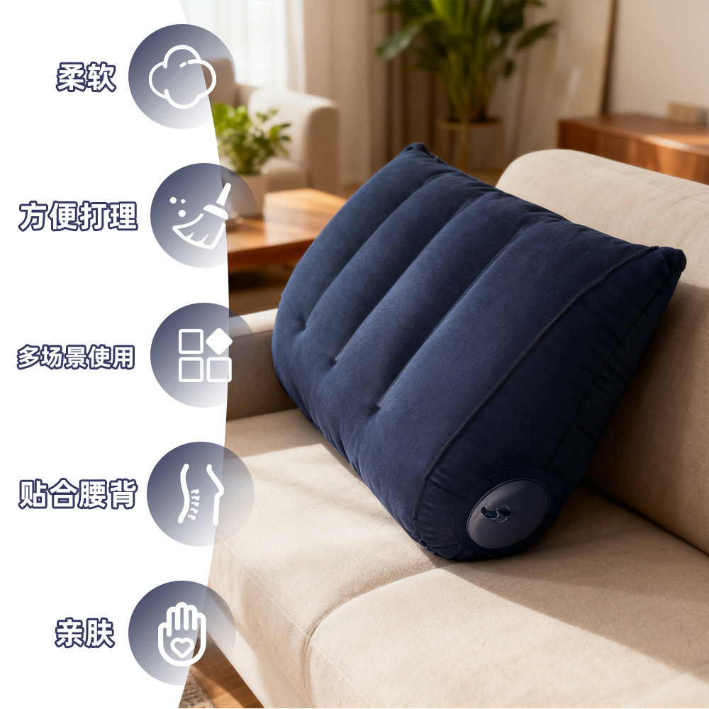 almohada de cojín triangular almohada de viaje almohada inflable almohada de espina cervical almohada de espina espesa almohada de pierna flocado almohada de viaje de avión image 3