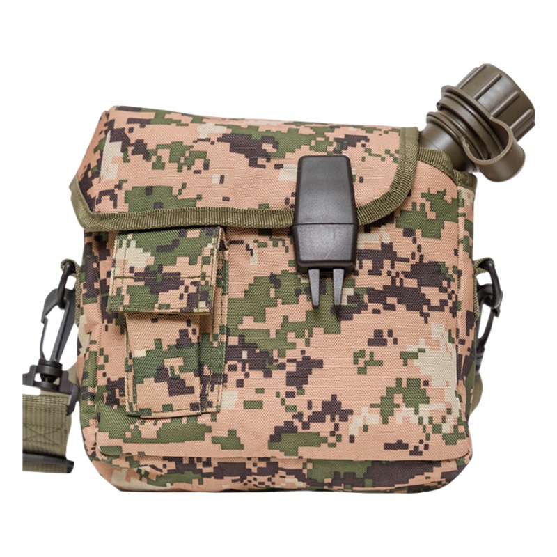 Botella de agua tipo cassette para exteriores, para montañismo, camping, deportes, entrenamiento portátil al aire libre, botella de agua especial de camuflaje de 1.75L