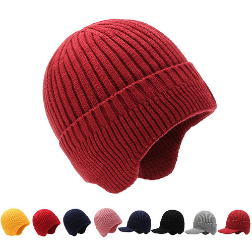 Winter and Autumn Knitted Hat with Fleece Lining and Thick Fabric, Ear Cover Head Hat for Cold Protection and Warmth, Unisex