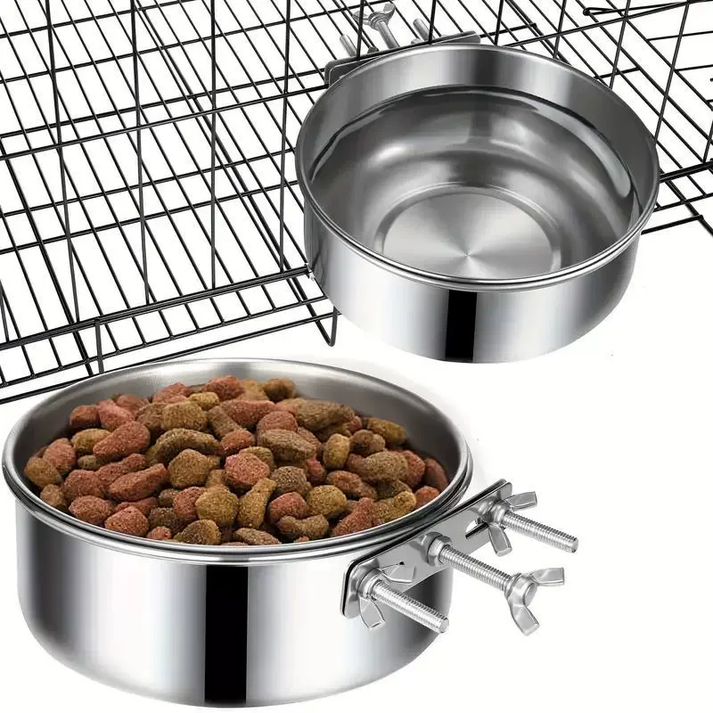 狗碗宠物碗宠物用品不锈钢狗碗狗笼悬挂固定式喂食杯食盆狗盆