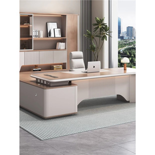 Senior Sense Office Boss Table President Table Simple Modern Executive Desk Baking Paint Manager Table Supervisor Table and Chair Combination