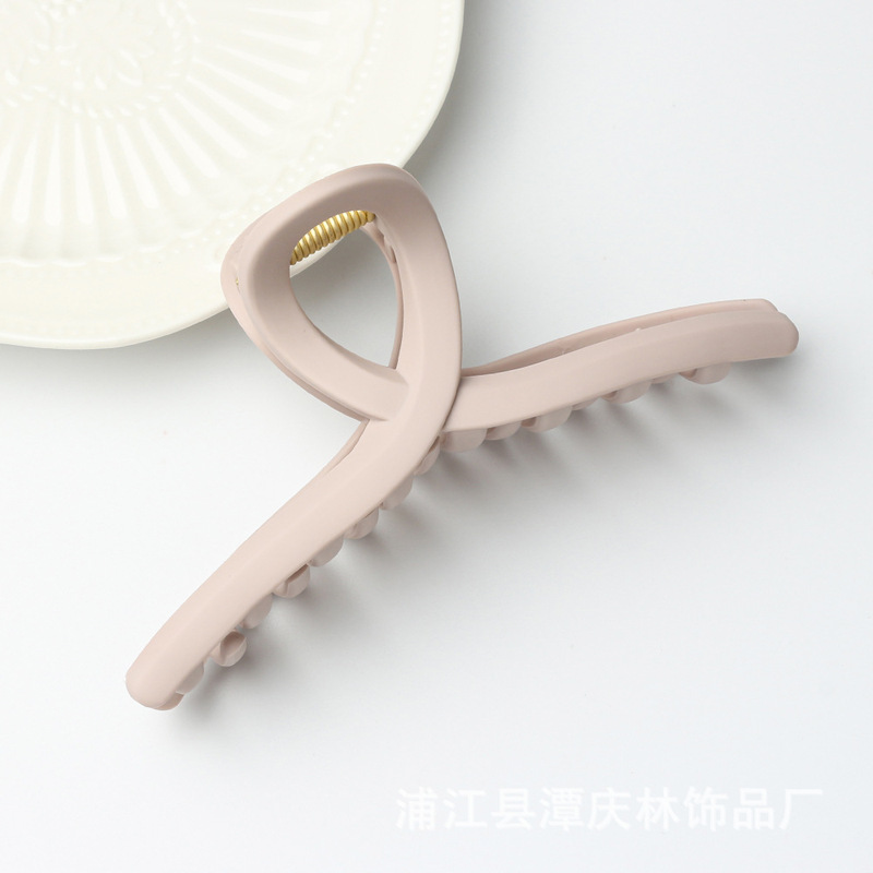 TCB硅胶抓夹高级感盘发后脑勺轻便纯色鲨鱼发夹简约橡皮质感头饰|undefined